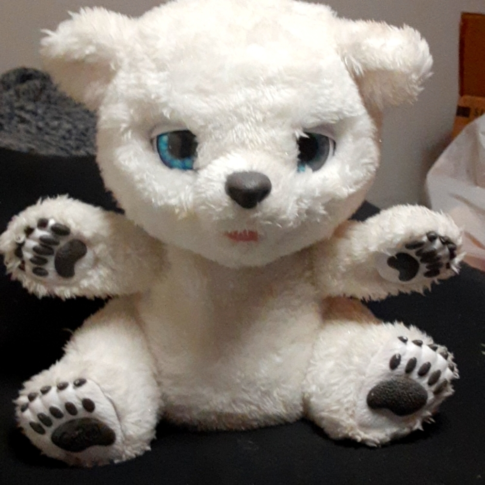 2015 Hasbro Snifflin Sawyer Fur Real Polar Bear Plush (Works)